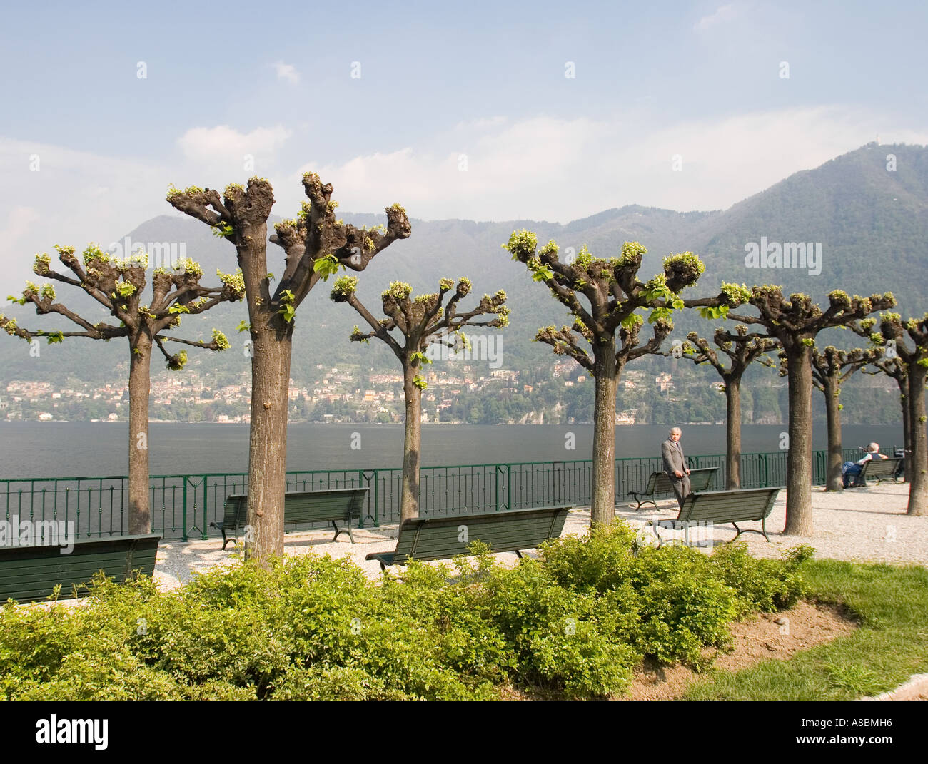 Lakefront Cernobbio Lake Como Italy Stock Photo Alamy