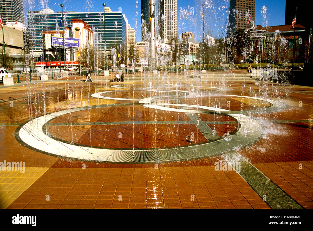 Atlanta Olympic Park fountain Stock Photo Alamy