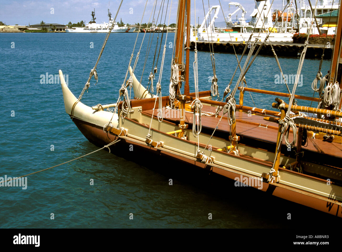 Hawaii Honolulu Hokulea historic voyaging canoe Stock Photo - Alamy