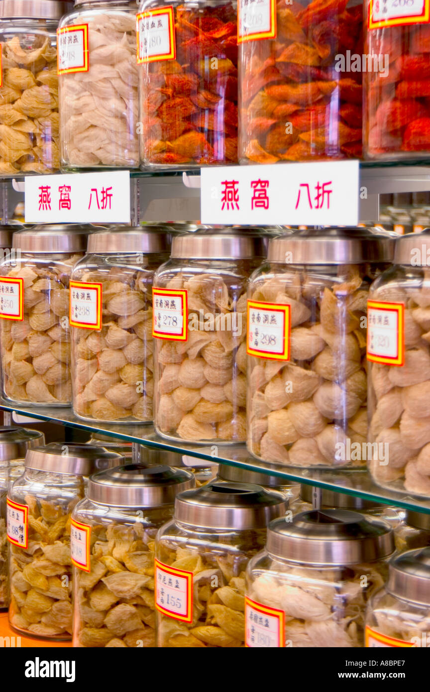 Expensive herbs and animal parts for sale in herbal pharmacy in San