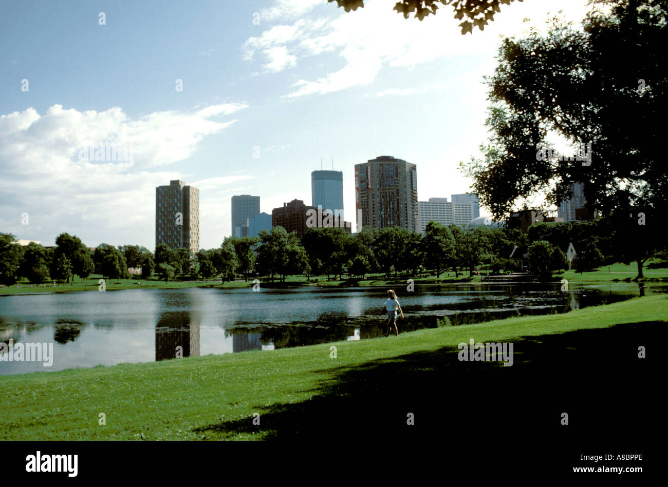 Minnesota Minneapolis St Paul Loring Park and skyline Stock Photo Alamy