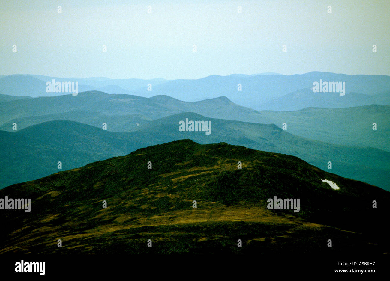 New Hampshire White Mountains View from top of Mt Washington Stock