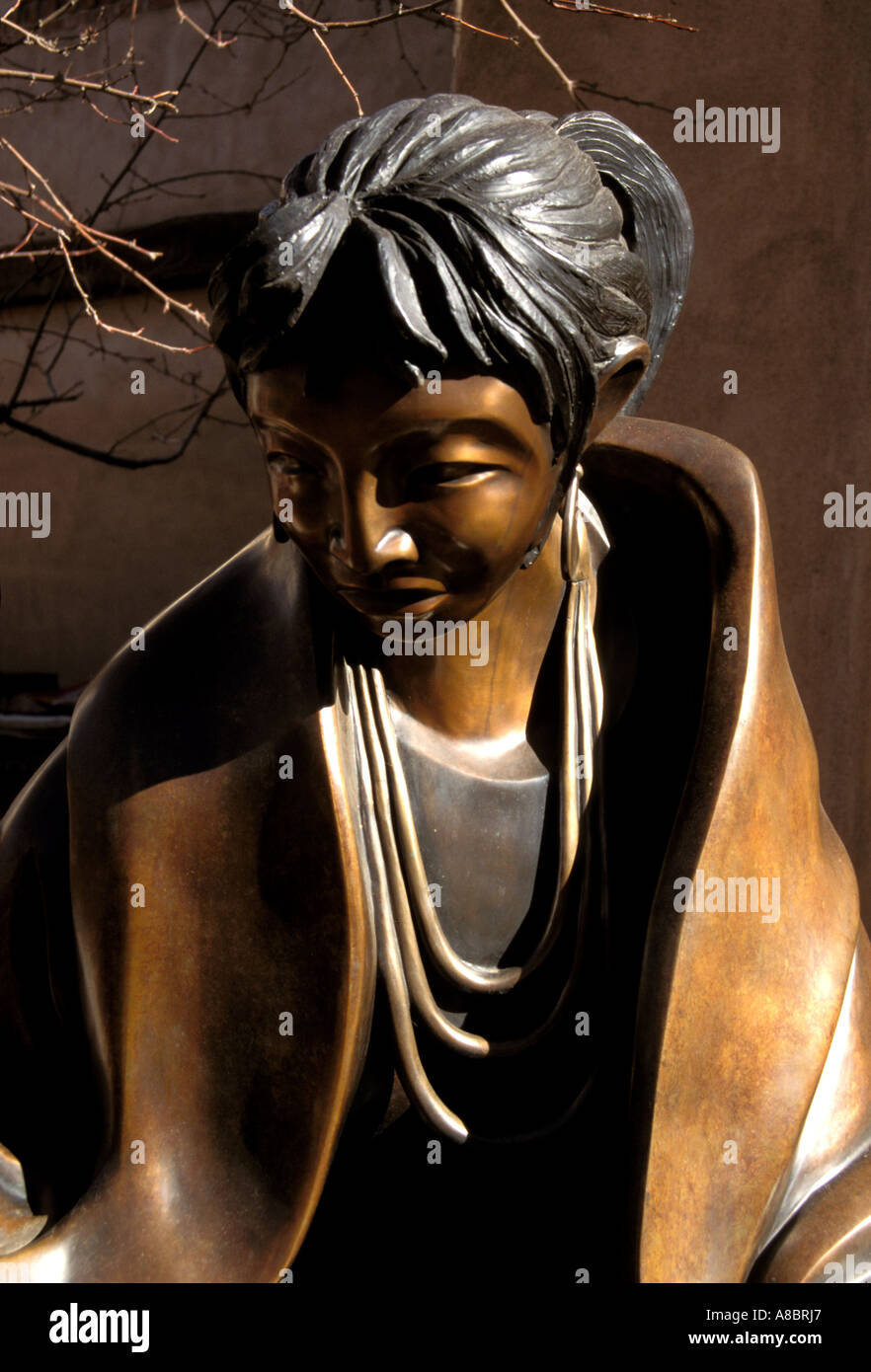 New Mexico Santa Fe Sculpture at the Frank Howell Gallery Stock Photo