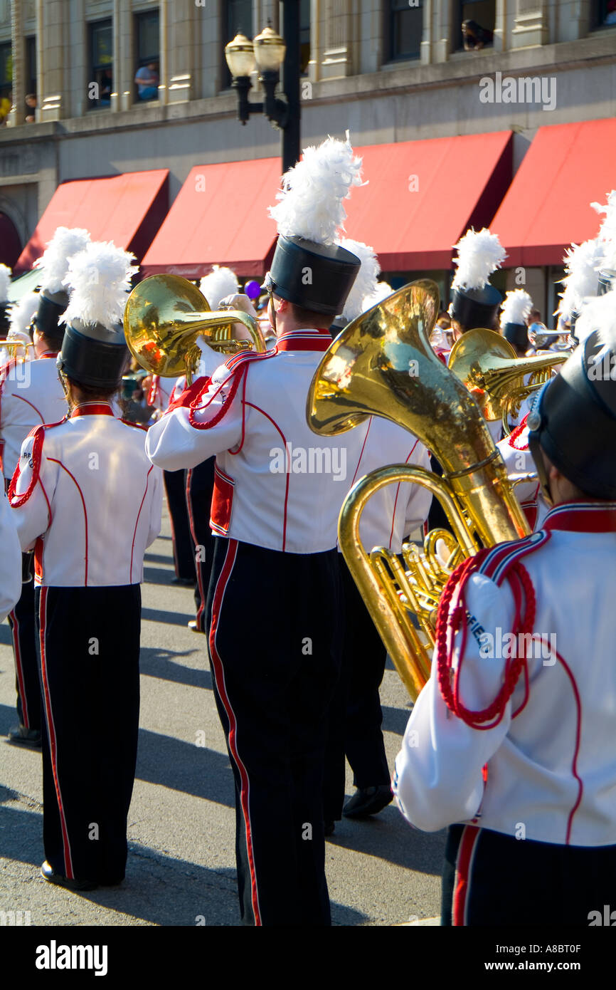 Marching band in parade Stock Photo Alamy