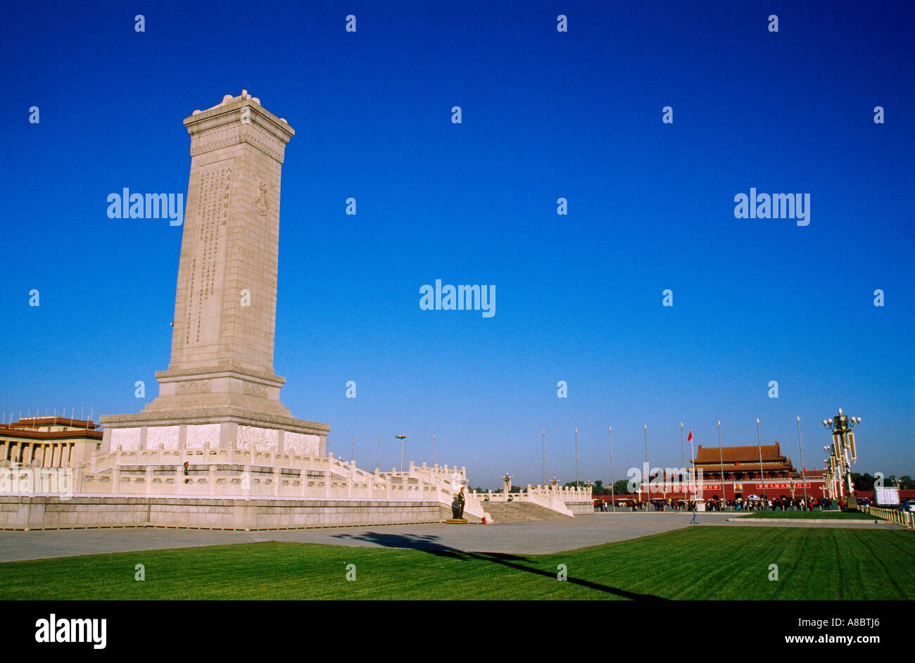 China Beijing Tianenmen plaza and memorial statue Stock Photo