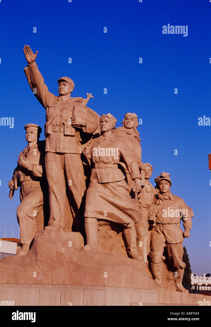 China Beijing Statue in front of of Mao Zedong memorial building Stock Photo