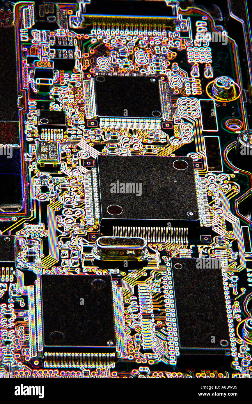 digital art image of electronic circuit board Stock Photo