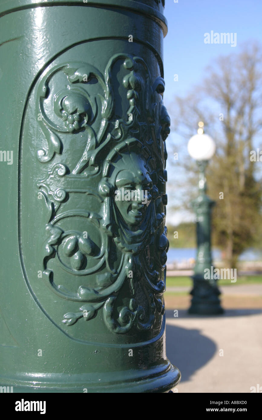 Detail of casting at the base of a gas lamp, Lurgan Park, Northern