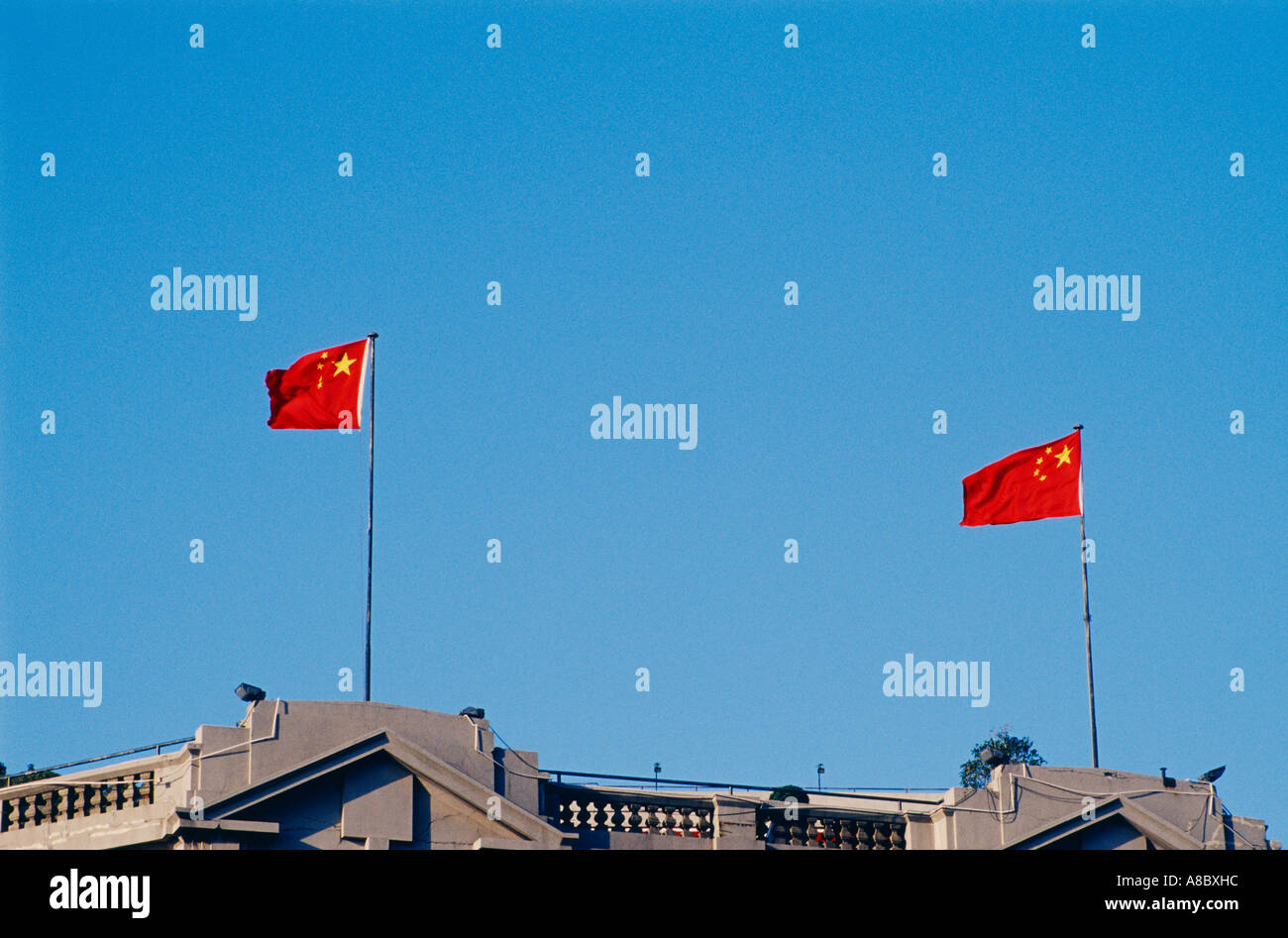 China Shanghai Chinese national flag Stock Photo - Alamy