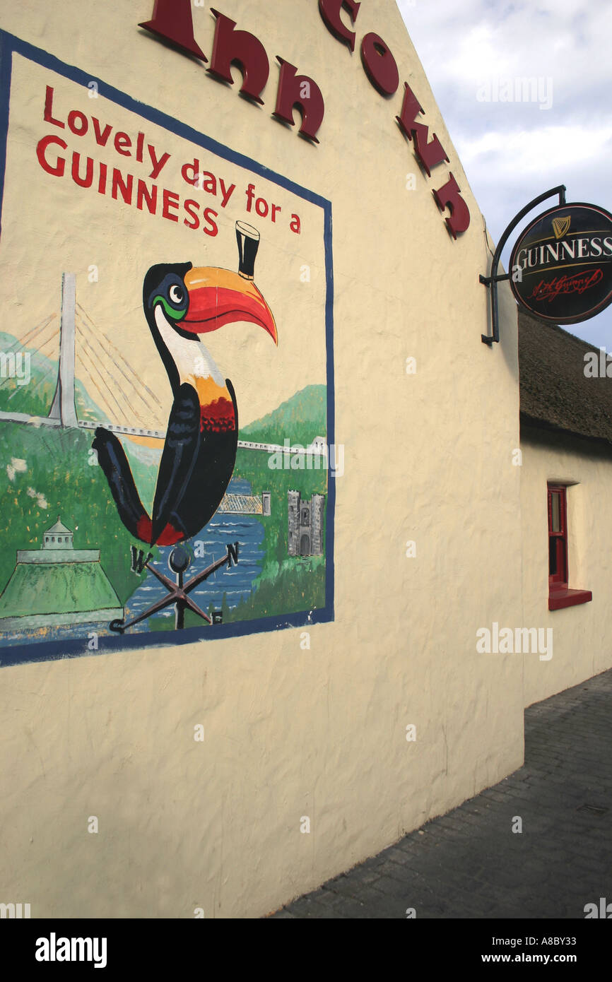 Guinness advert painted on pub wall Julianstown Ireland Stock Photo
