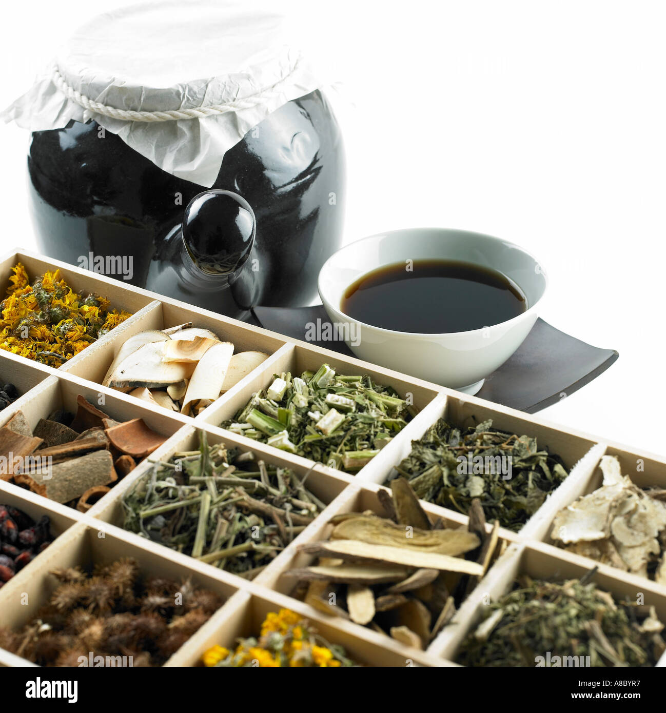 Medicine extractor and sectional container Stock Photo Alamy