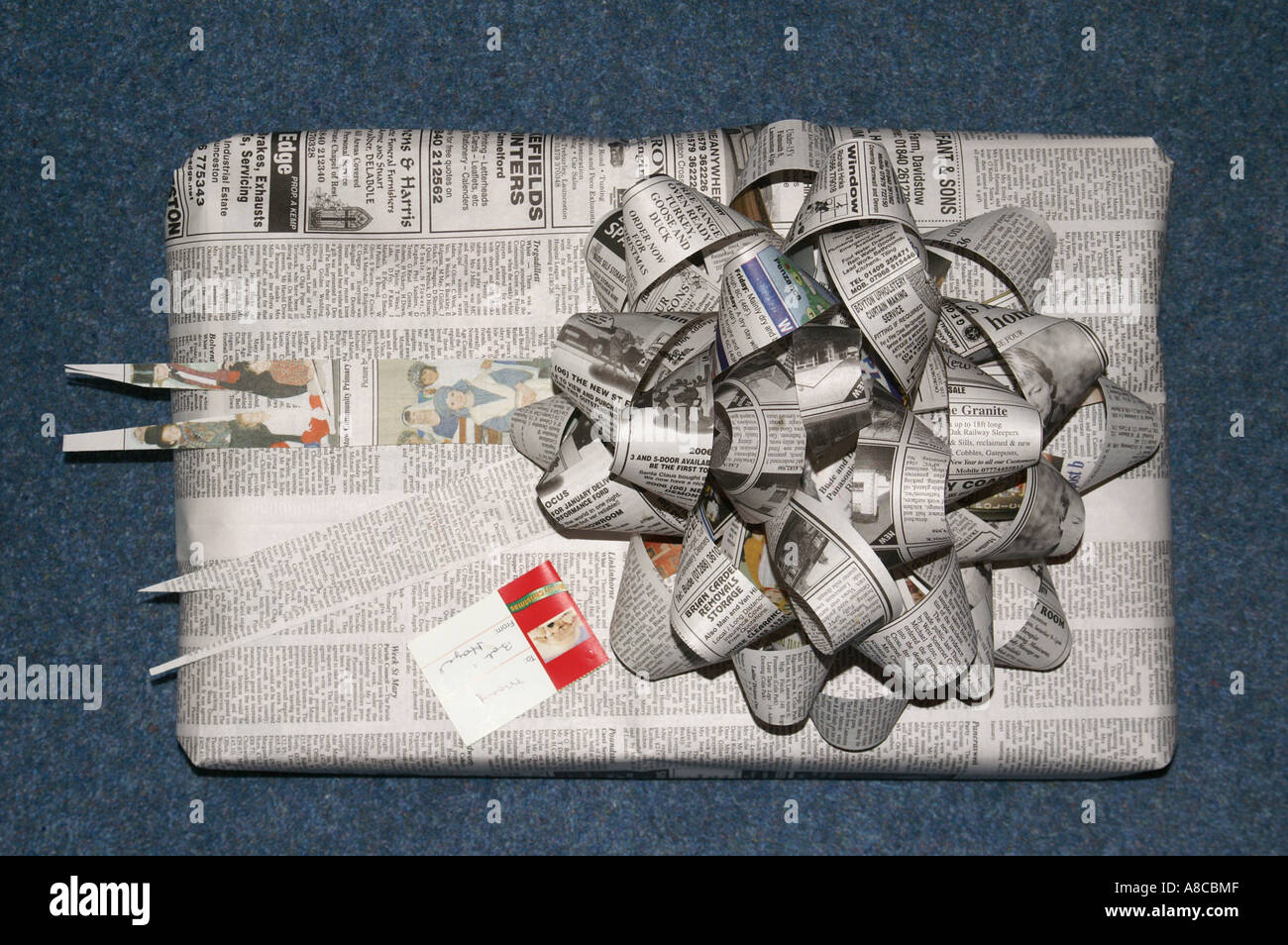 Christmas presents wrapping paper recycling Stock Photo Alamy