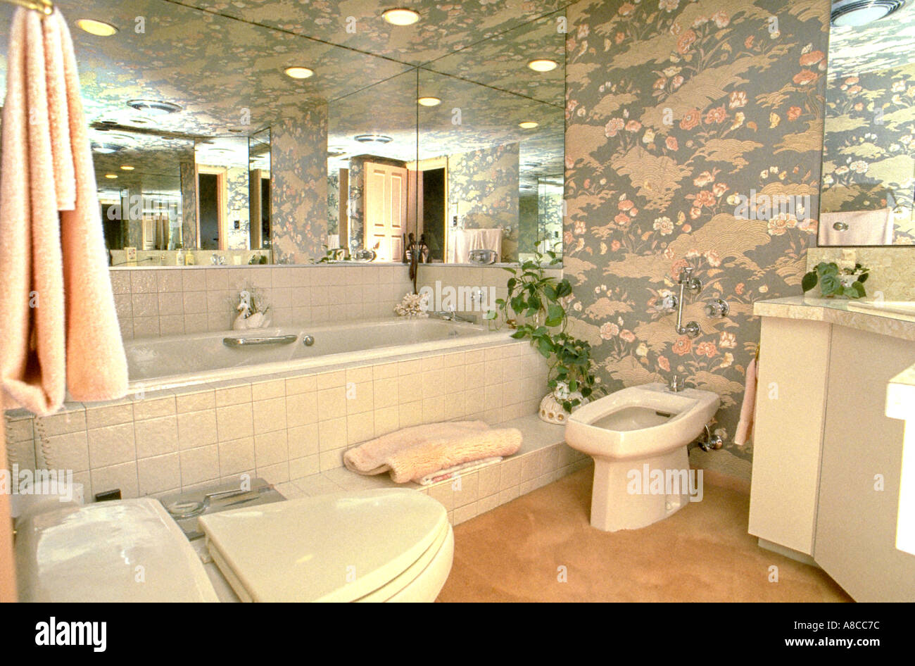 Pittsburgh, PA ,USA 'Whirlpool Tub' Luxury Interiors, Custom Designed Bathroom, Elegant, Condo Apartment Stock Photo