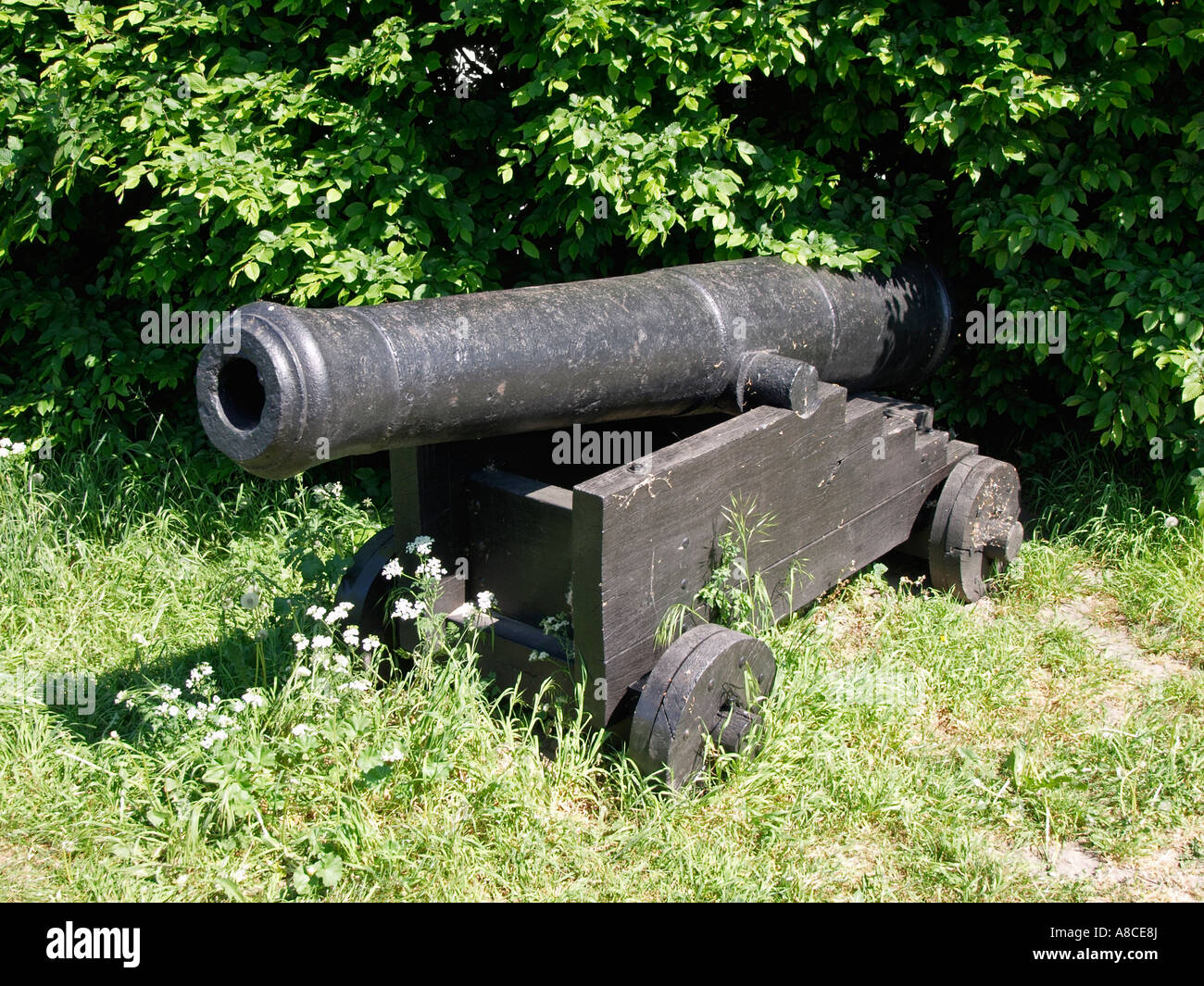 Antique historic cast iron cannon gun Heusden Noord Brabant the