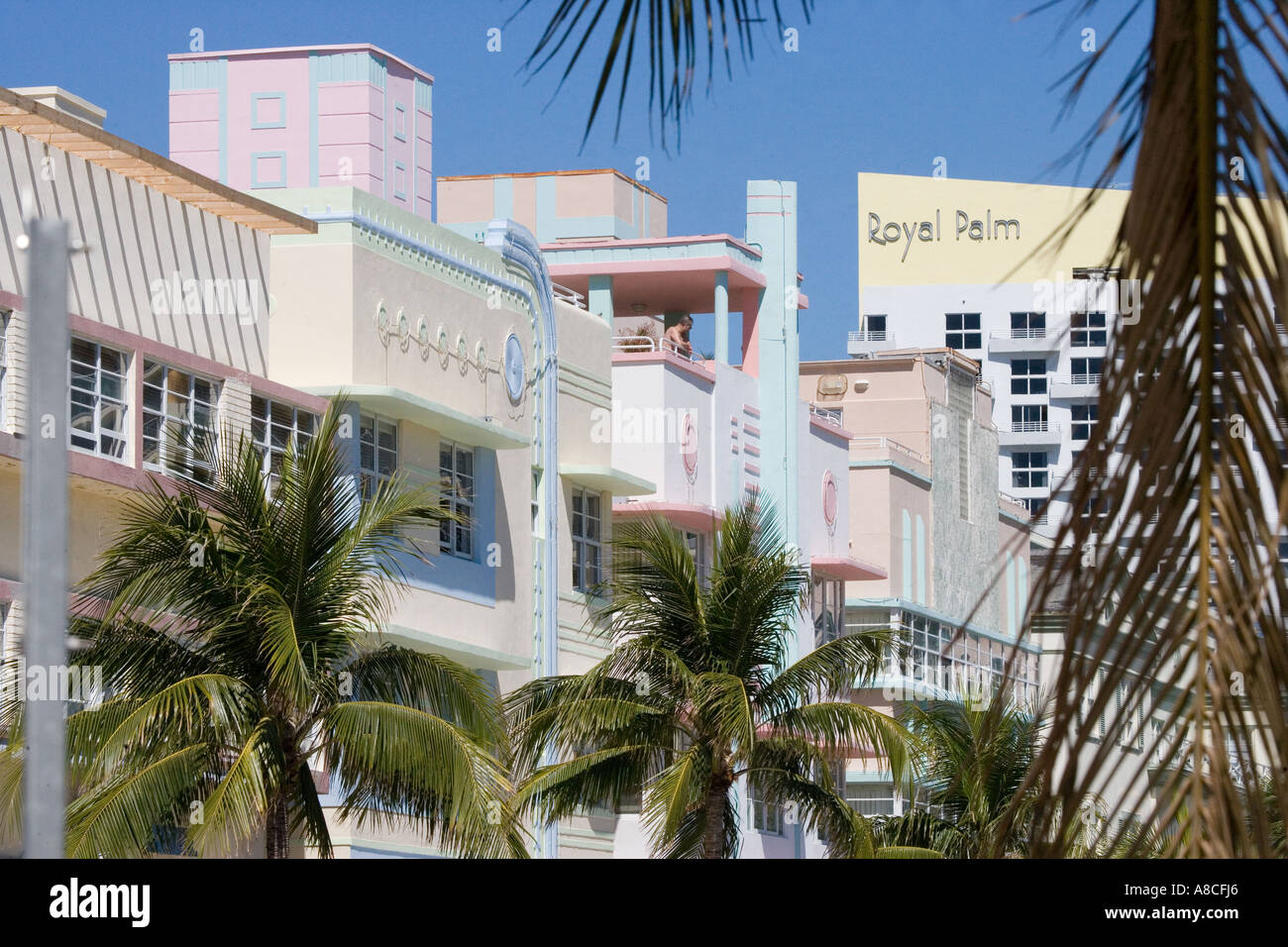 Art Deco architecture at South Beach, Miami, Florida, USA, on the