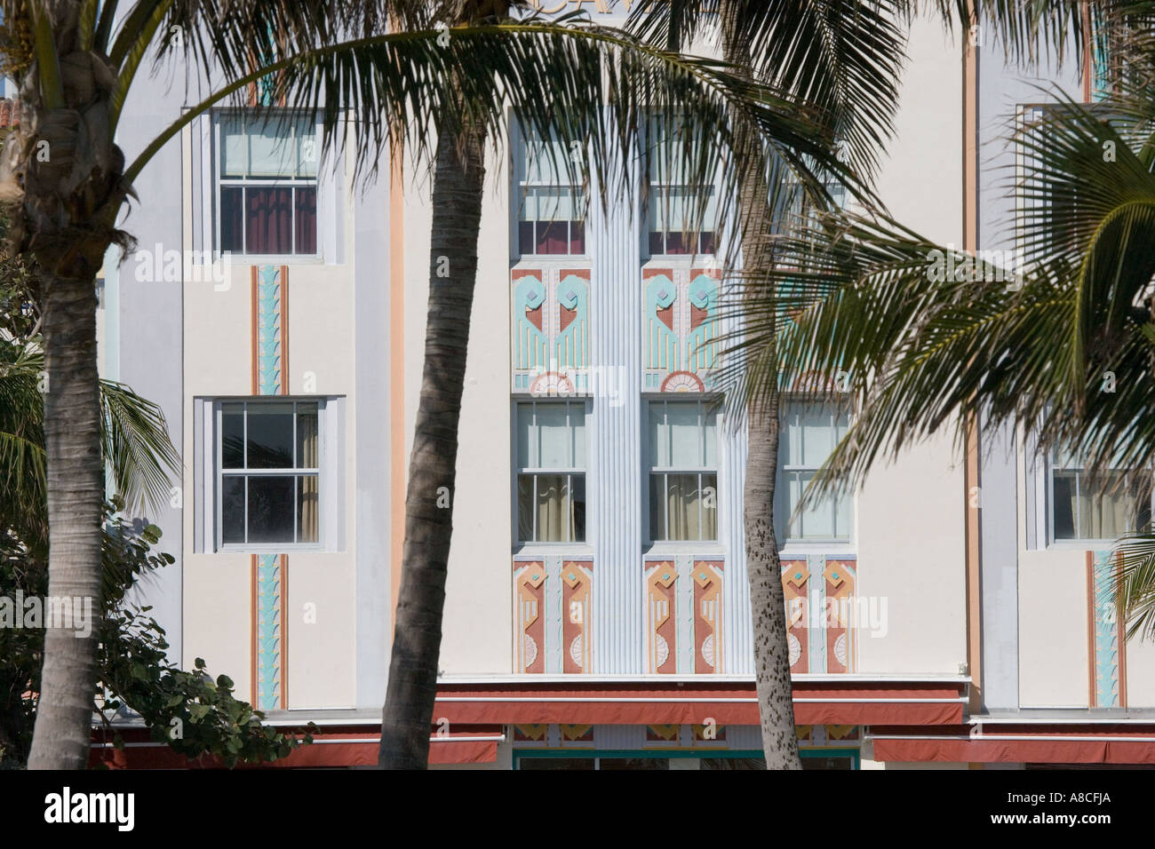 Art Deco architecture at South Beach, Miami, Florida, USA, on the