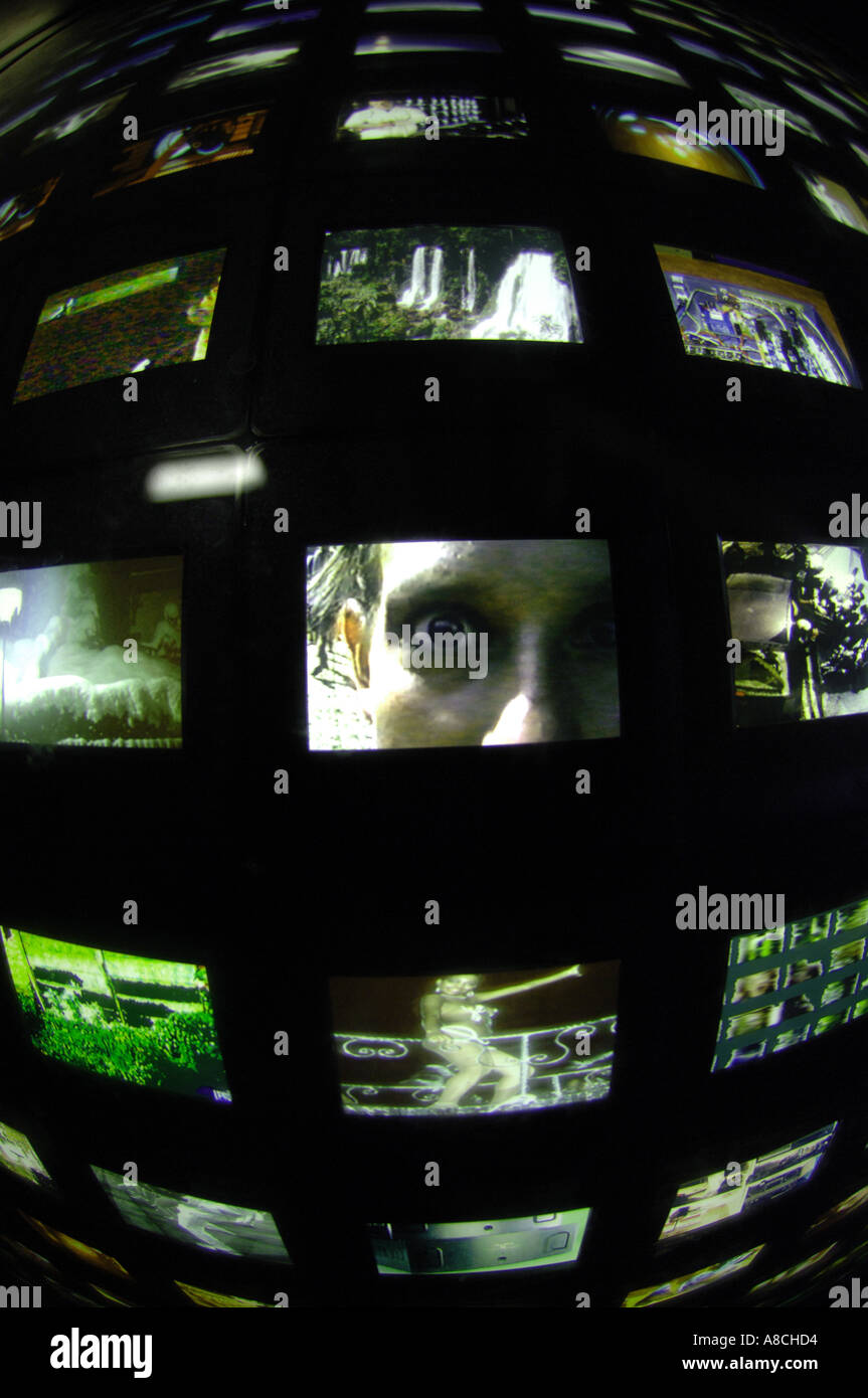 Mass media slideshow photography art collection eye concept seeing see watch surveillance cctv observation voyeurism watch look Stock Photo