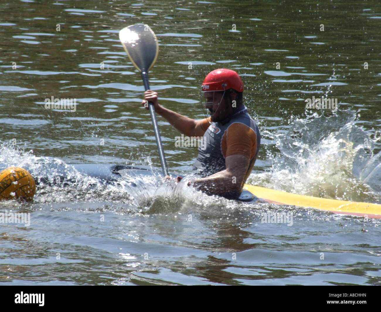canoe water polo match in rome Stock Photo Alamy