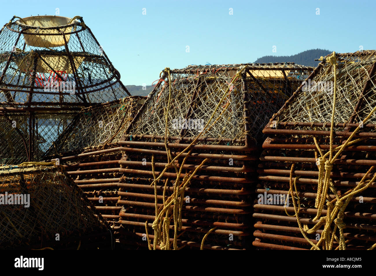 Crab pots Hoonah near Icy Strait Point Inside Passage Alaska United