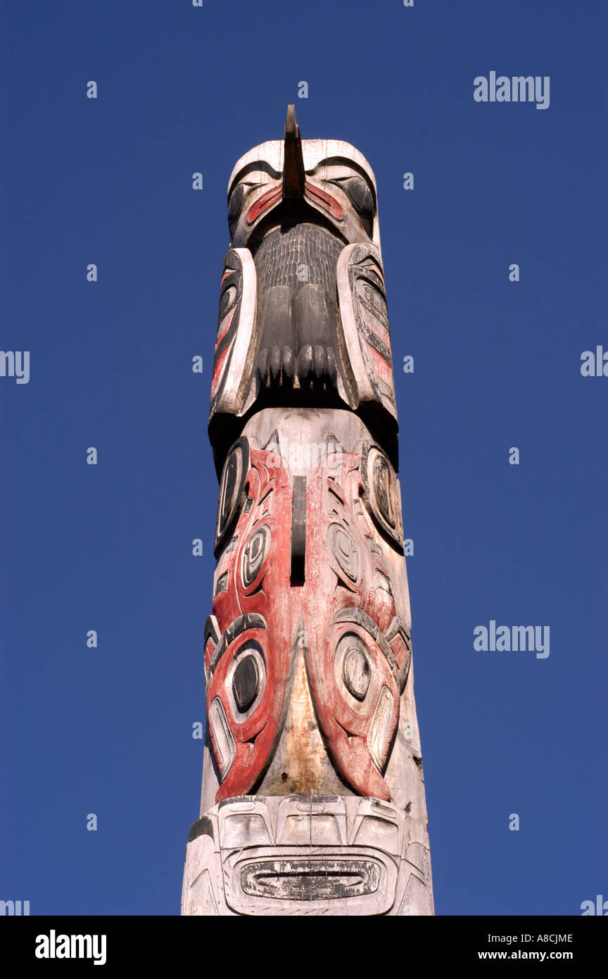 Totem pole Hoonah Alaska United States Stock Photo Alamy