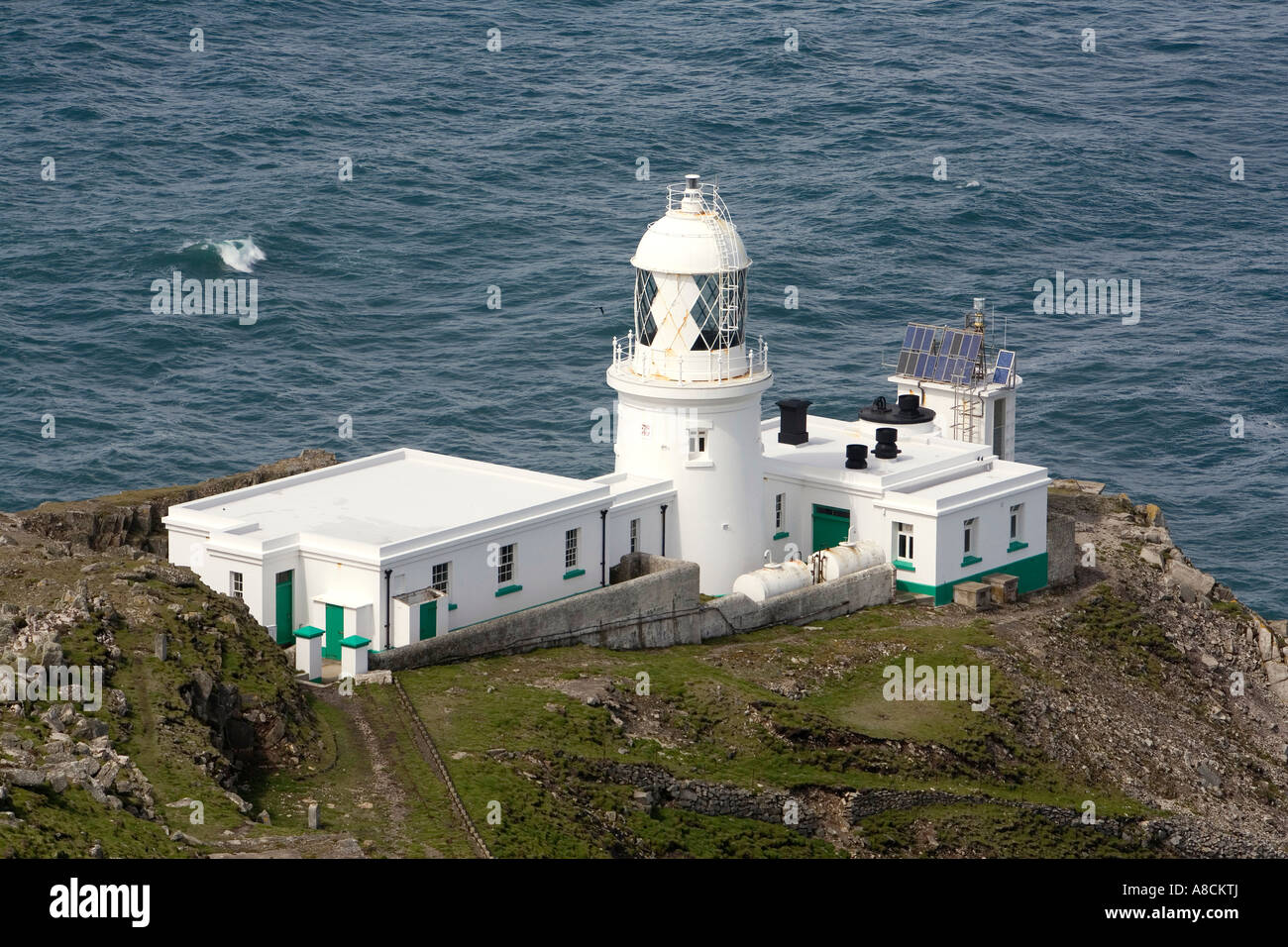 UK Lundy Island North West Point North Light unmanned Trinity House lighthouse Stock Photo