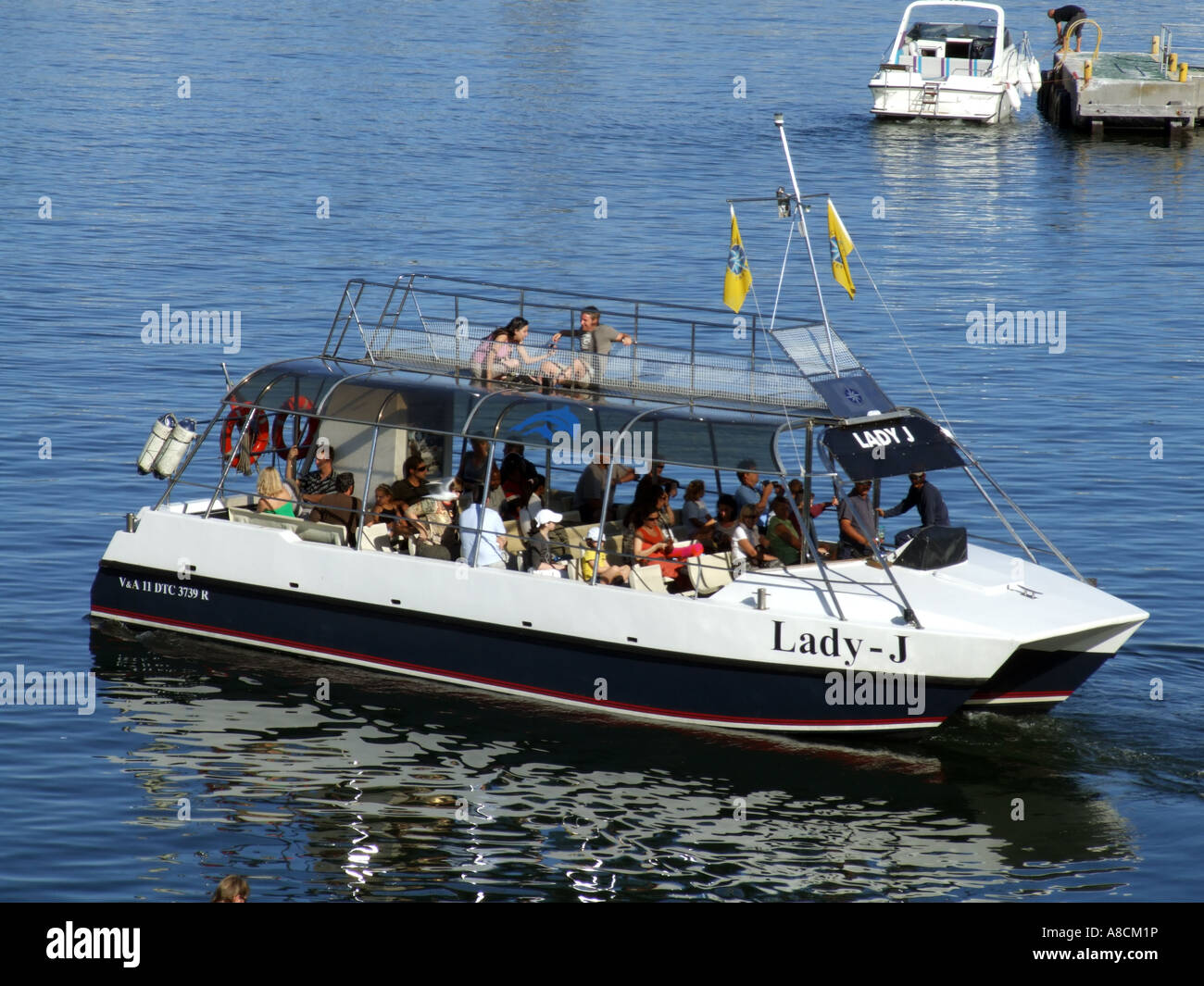 Tour boat on waterfront Cape Town South Africa Stock Photo Alamy