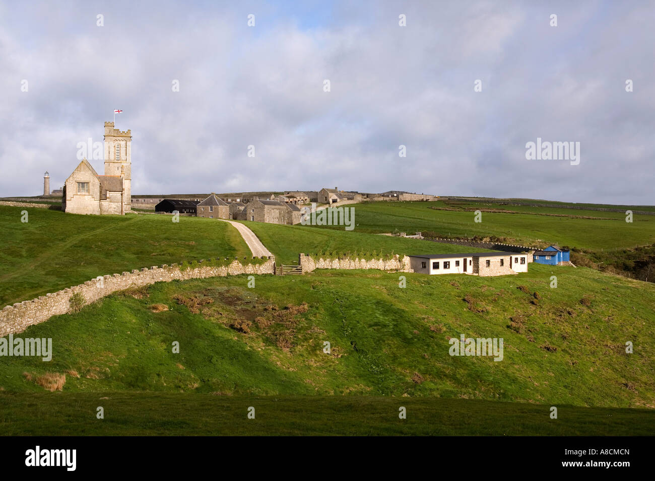 UK Lundy Island the village Stock Photo Alamy