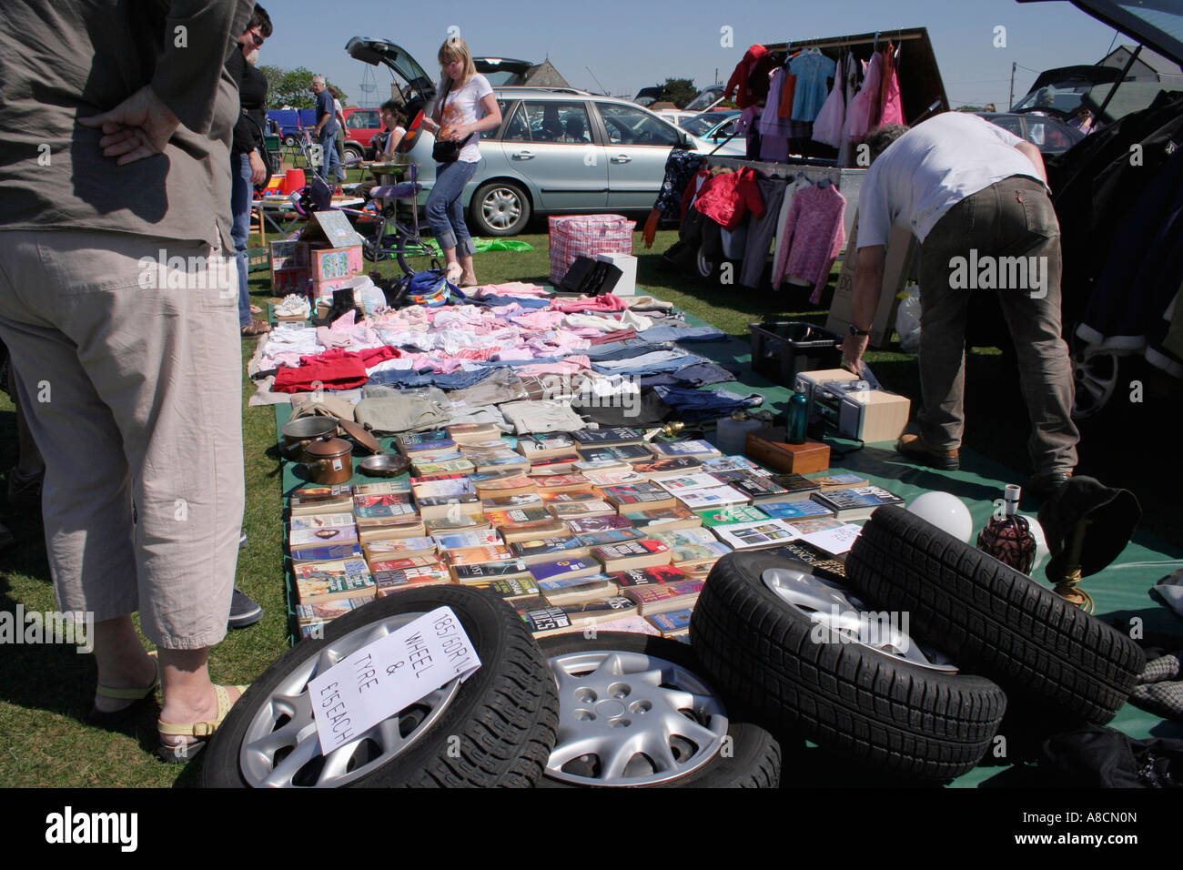 car boot sale Cornwall UK Stock Photo