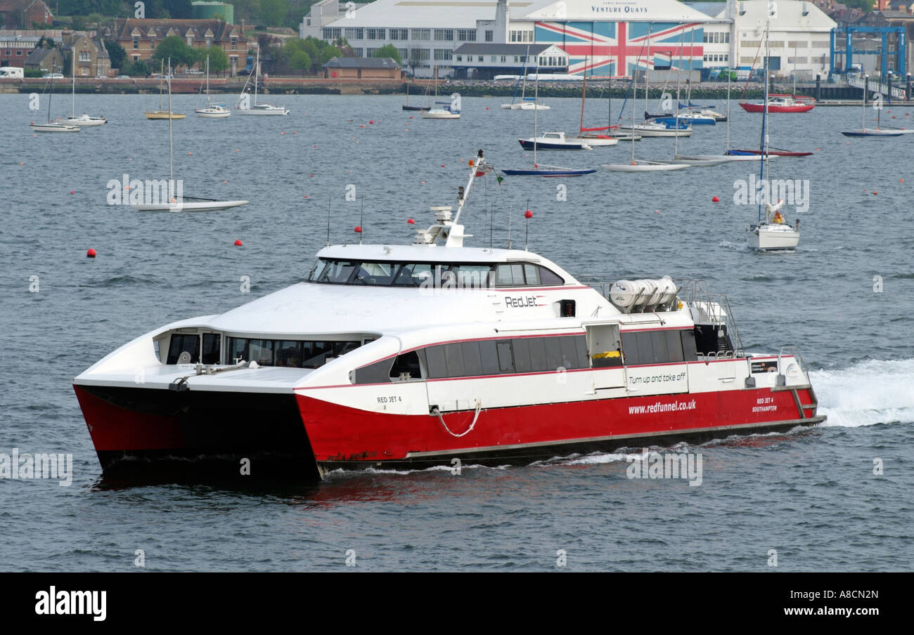 Red Jet 4 A Passenger Catamaran Of Red Funnel Leaving Cowes IOW On The ...