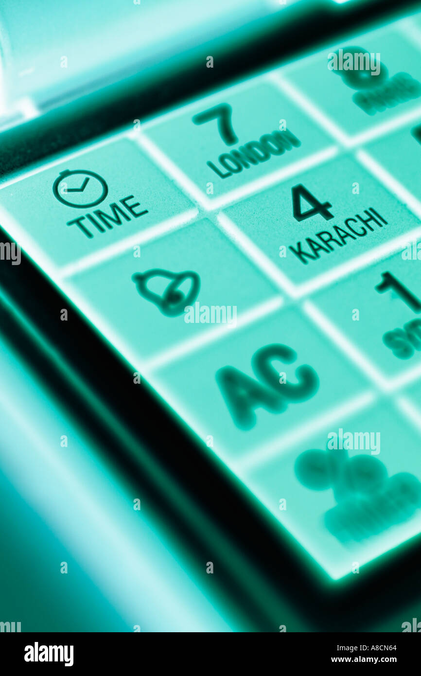 Digital Calculator Clock Stock Photo Alamy