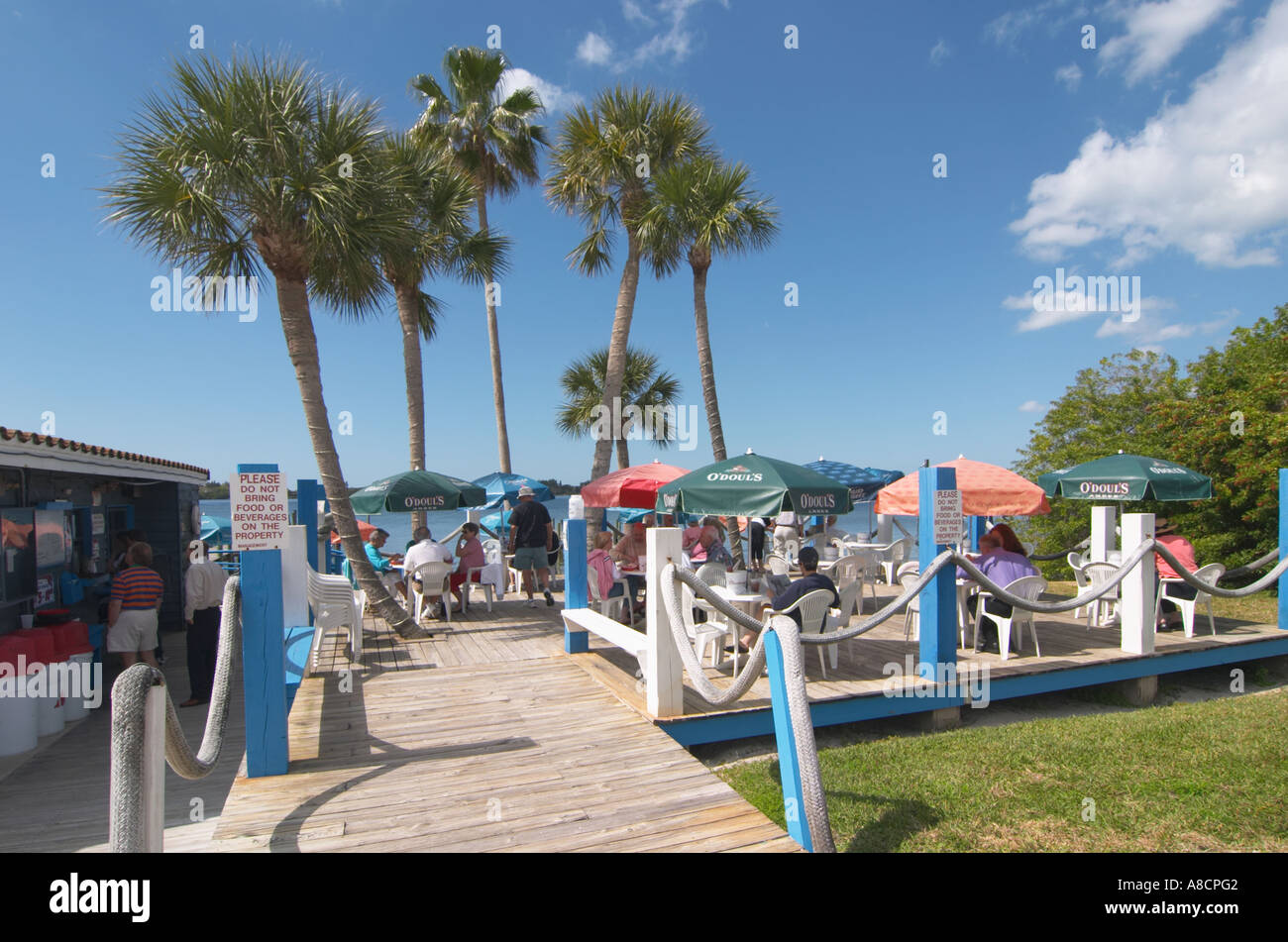 Spanish Point Pub outdoor restaurant on the Gulf Coast Intercoastal ...