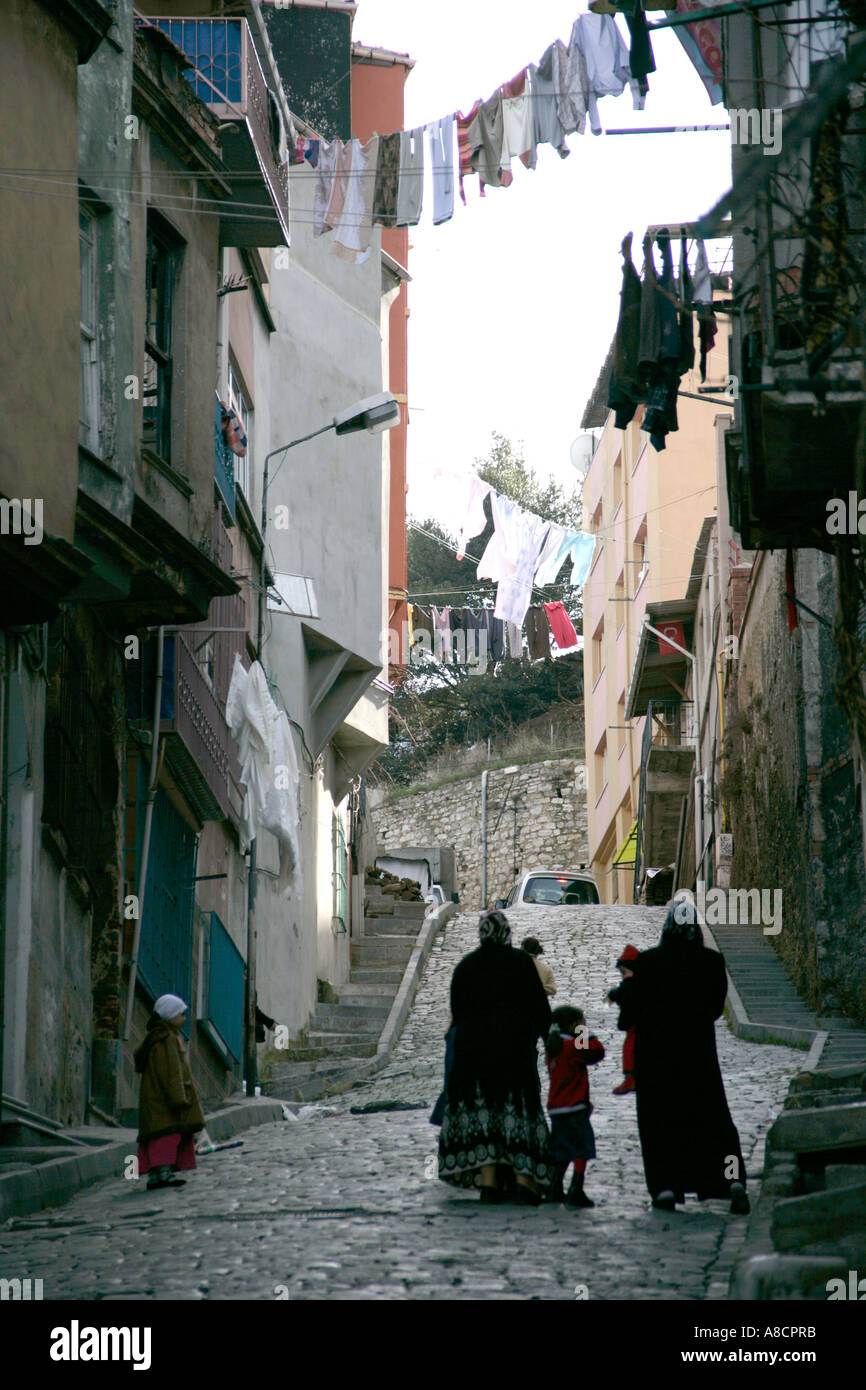 STREET IN THE BALAT FENER NEIGHBOURHOOD, ISTANBUL, TURKEY Stock Photo
