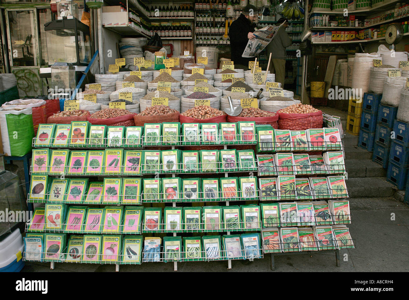 VEGETABLE SEEDS AND BULBS FOR SALE, ISTANBUL, TURKEY Stock Photo Alamy