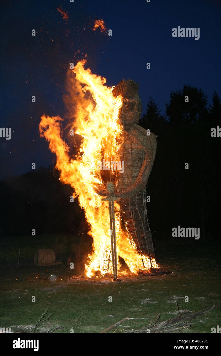 Burning of the Wicker Man Stock Photo