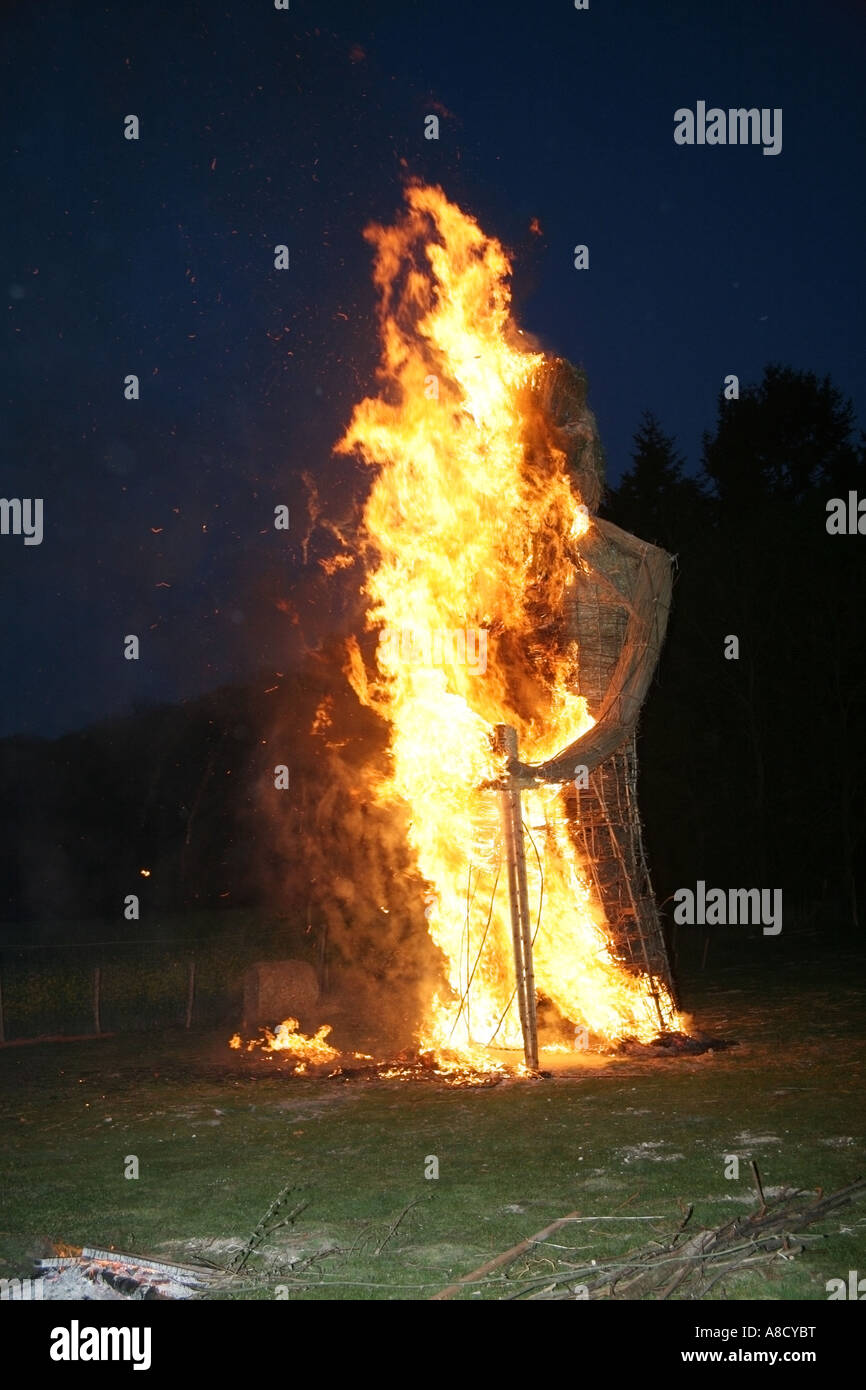 Burning of the Wicker Man Stock Photo