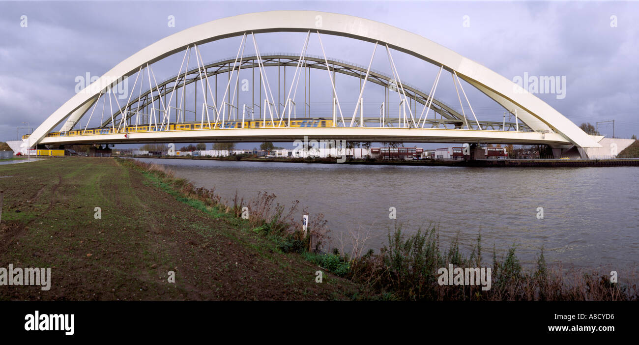 The Werkspoorbrug railway bridge crossing the Amsterdam Rijnkanal at Utrecht Holland Stock Photo