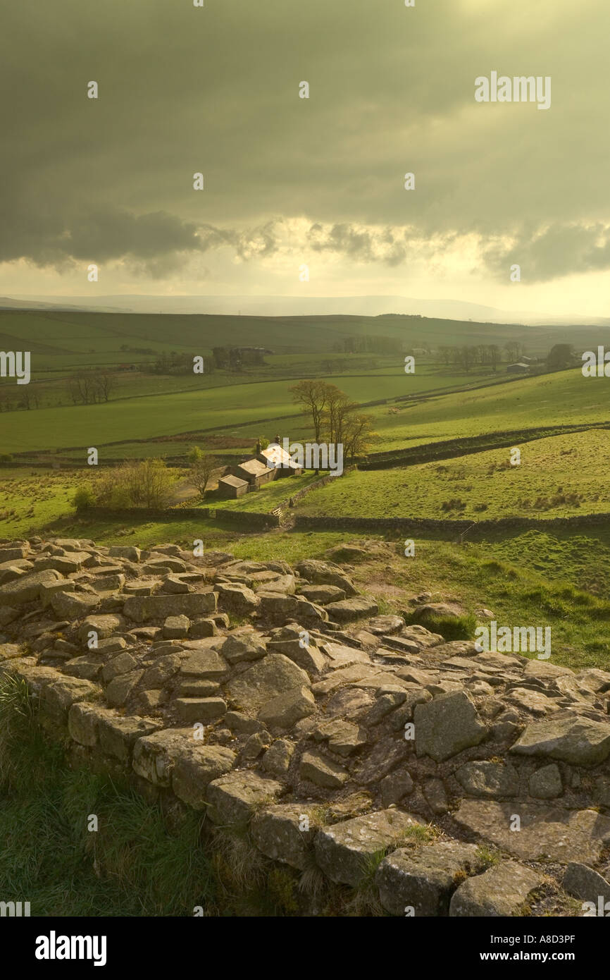 View from Hadrians Wall near Steel Rigg, Northumberland Stock Photo - Alamy