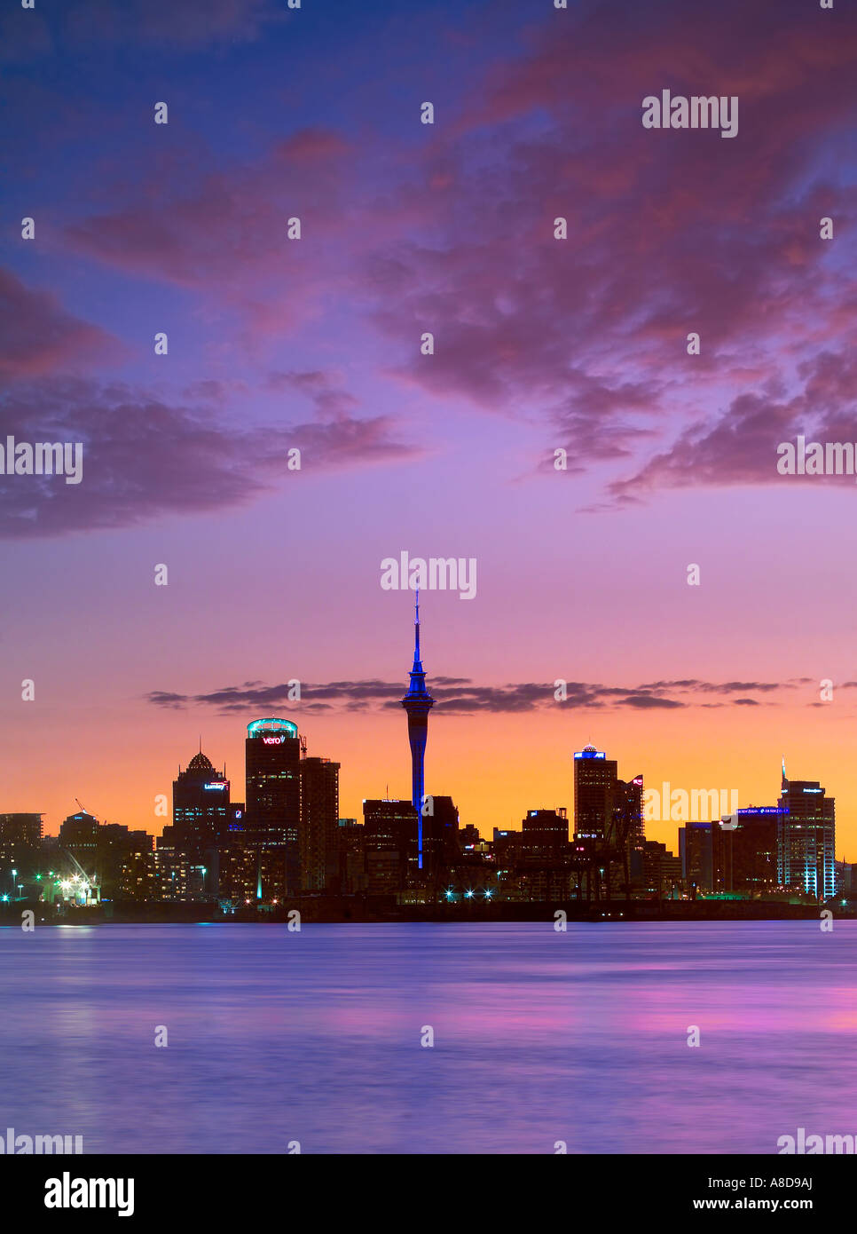 Auckland skyline at dusk. Stock Photo