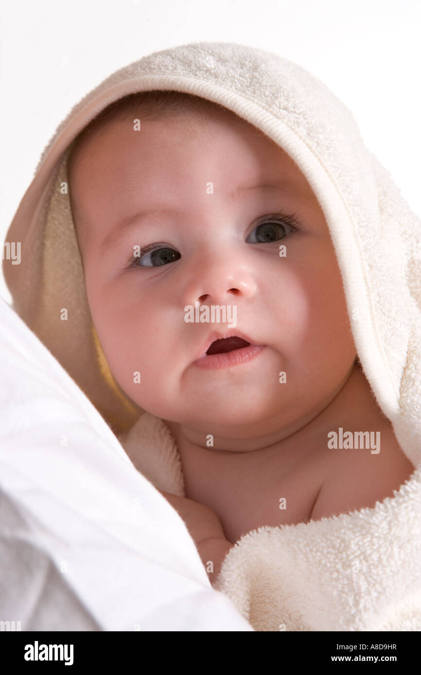 Newborn baby wrapped in a towel Stock Photo Alamy