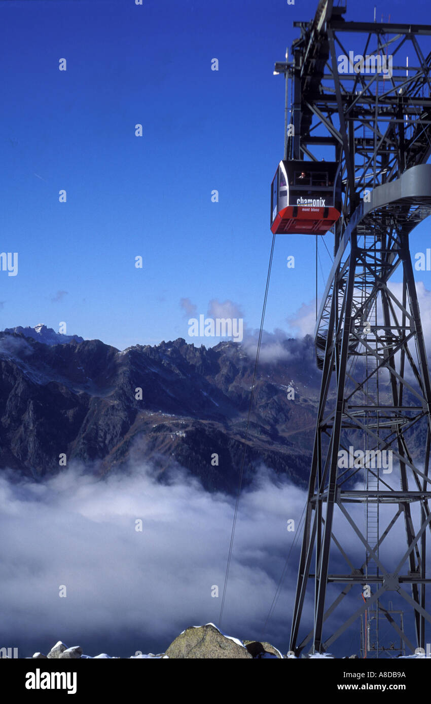 Aiguille du Midi cable car Chamonix France Stock Photo - Alamy