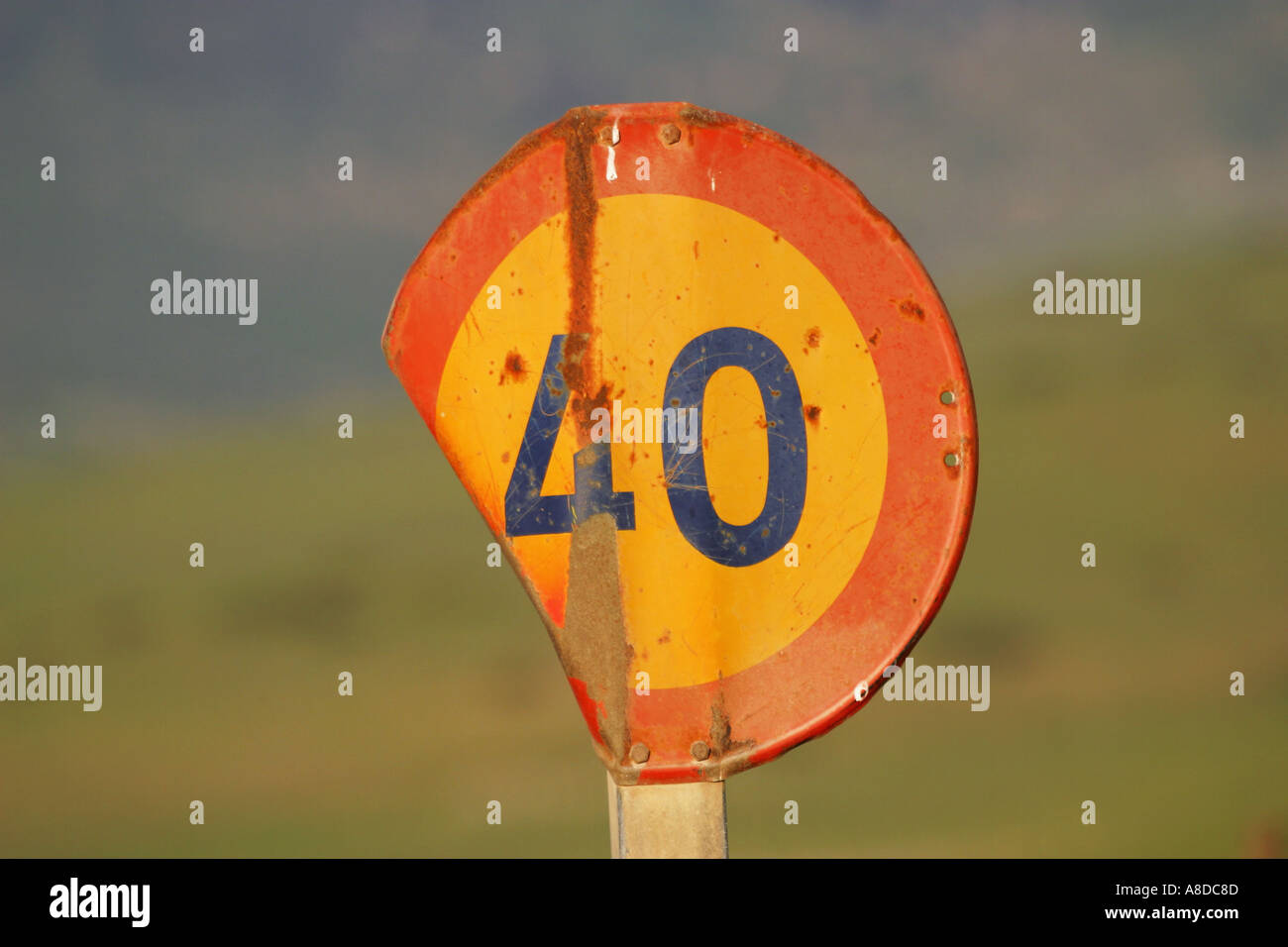 40 kilometer per hour sign Stock Photo