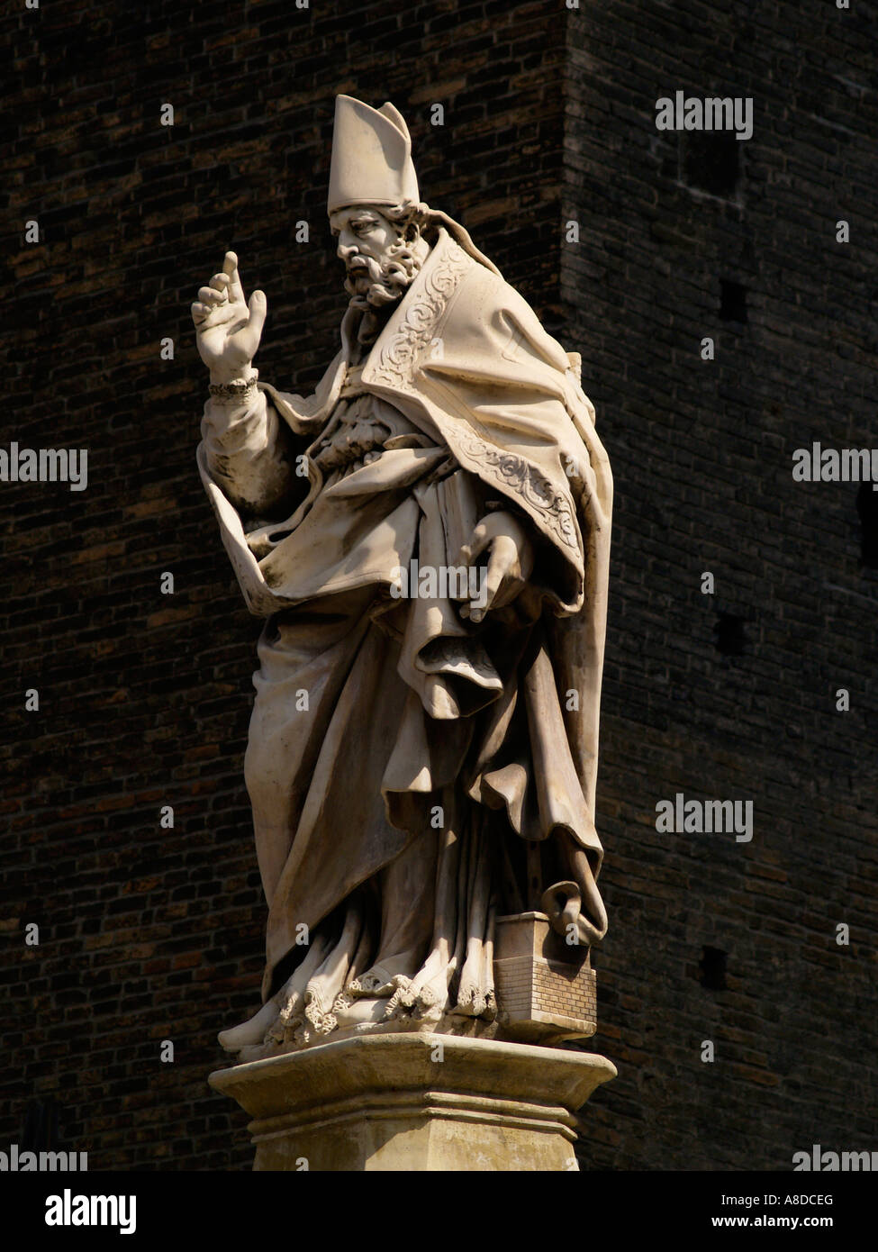 The Statue of San Petronio, Piazza di Porta Ravegnana. Bologna Emilia Romagna Italy travel Stock Photo