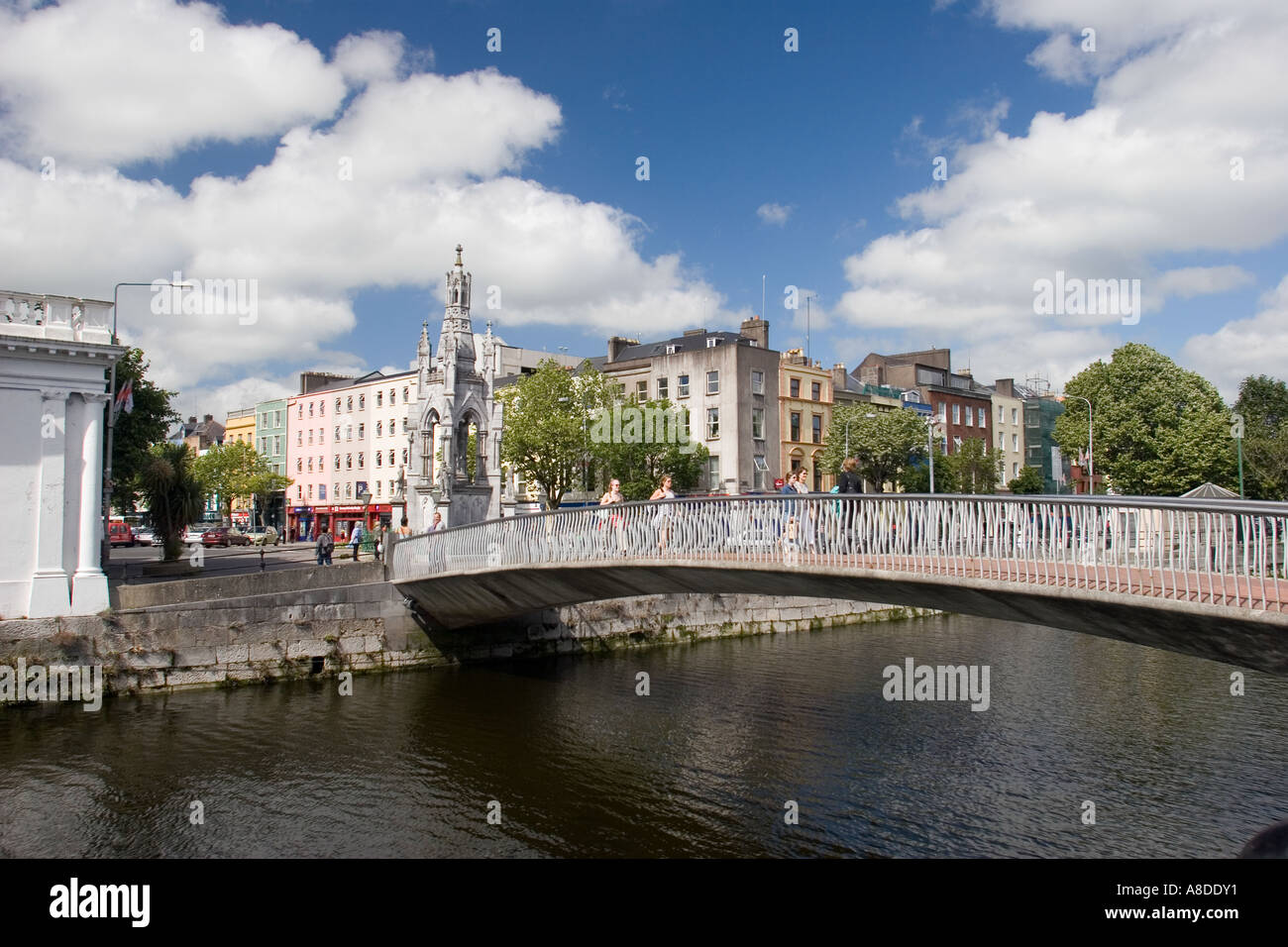 Pedestrian Bridge over River Lee Cork Ireland Stock Photo Alamy