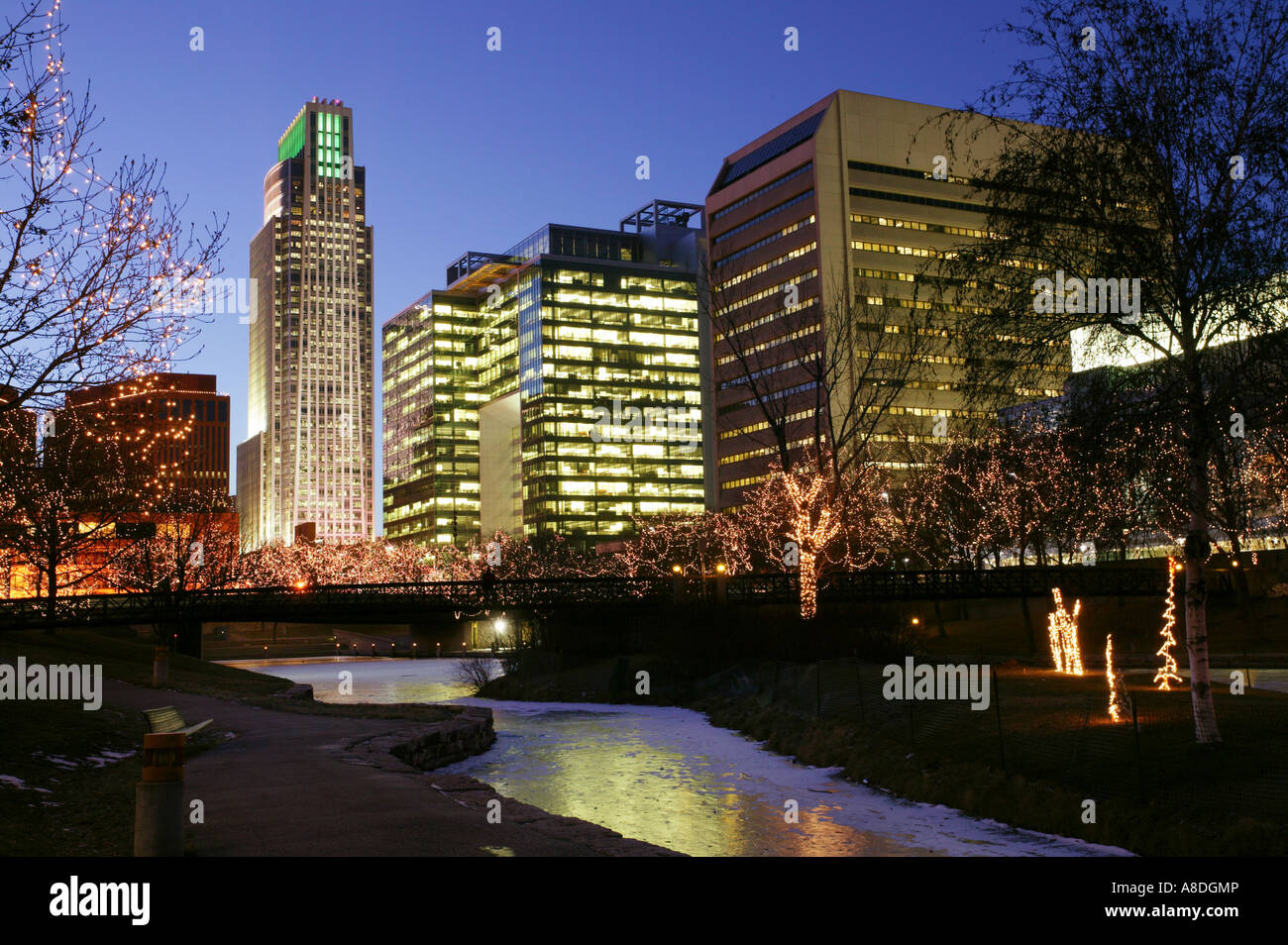 Omaha skyline in December Stock Photo Alamy