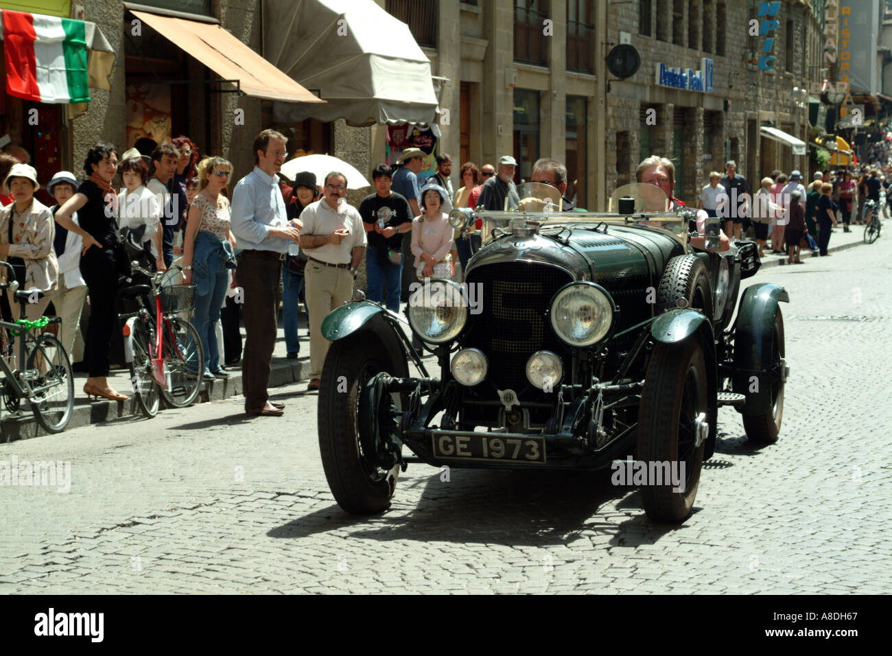 The Mille Miglia 2005 race passing through Florence Tuscany Italy EU Bentley GE1973 Stock Photo