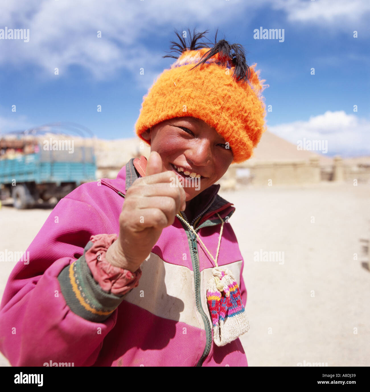Boy Western Tibet Asia Stock Photo