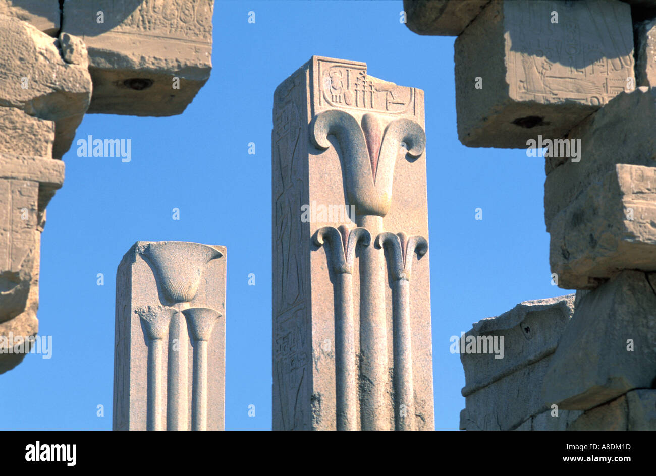 Egypt luxor thebes karnak temple symbols of upper and lower egypt