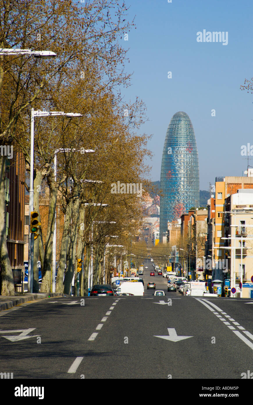 Barcelona Agbar tower architect Jean Nouvel Stock Photo Alamy