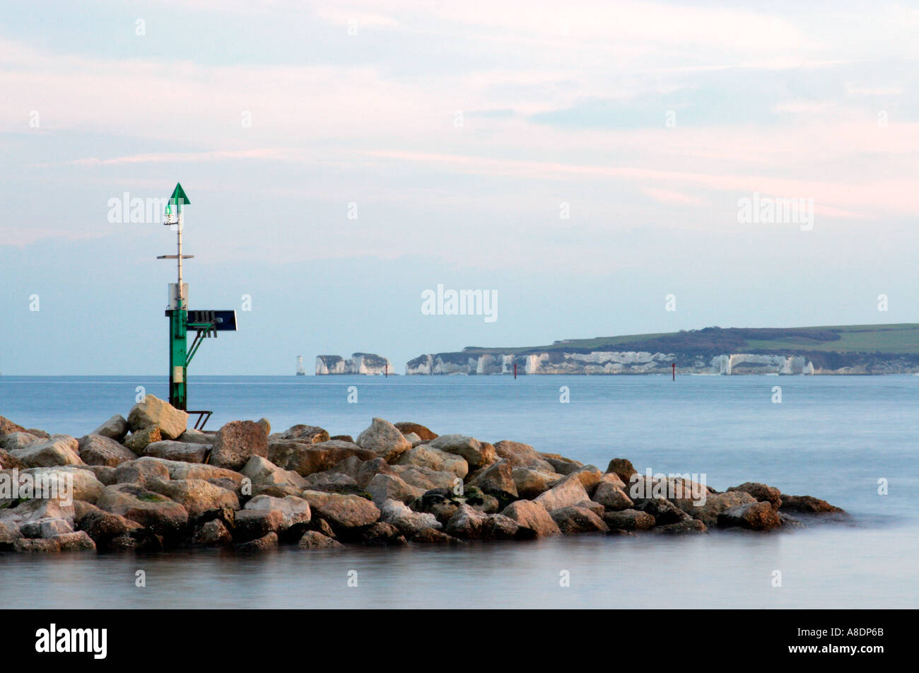 View of Old Harry Rocks from Sandbanks Poole Dorset England UK Stock ...