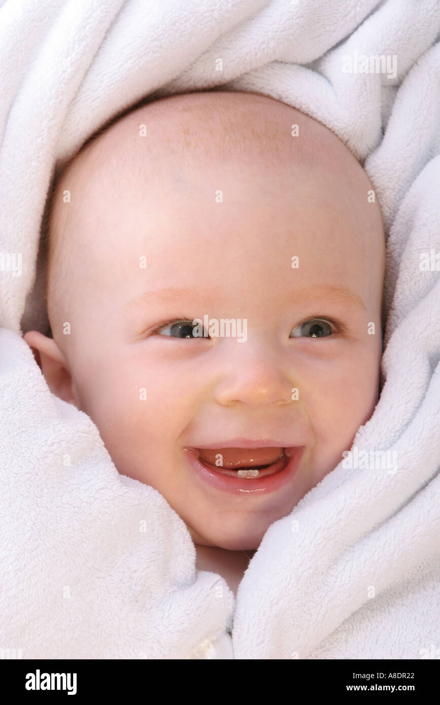 Blanket and Baby Face Stock Photo Alamy